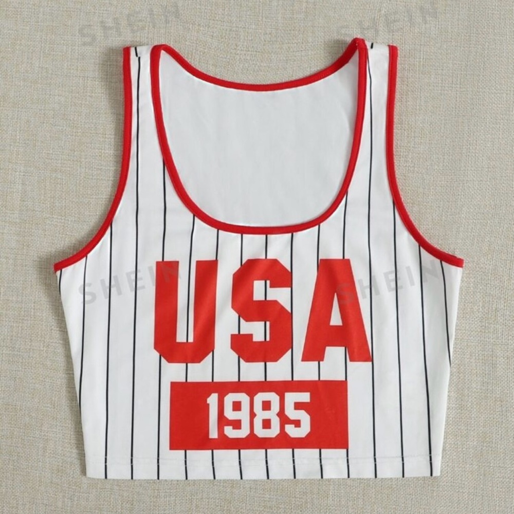 USA cropped tank size large